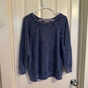 Forever 21 Navy Blue Ribbed Top